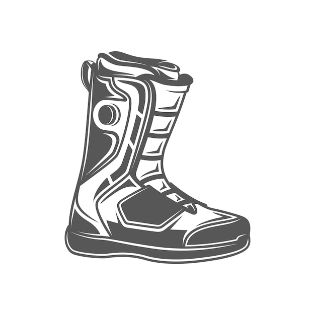 Snowboard boots isolated on white background Vector illustration