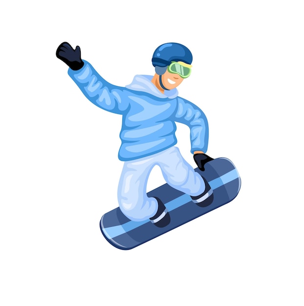 Snowboard freestyle in air extreme sport mascot character symbol illustration vector