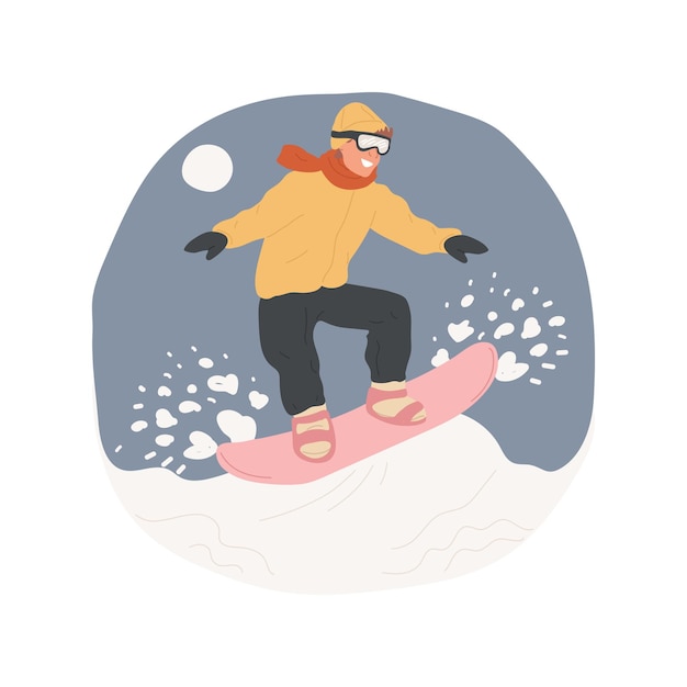 Snowboard tricks isolated cartoon vector illustration