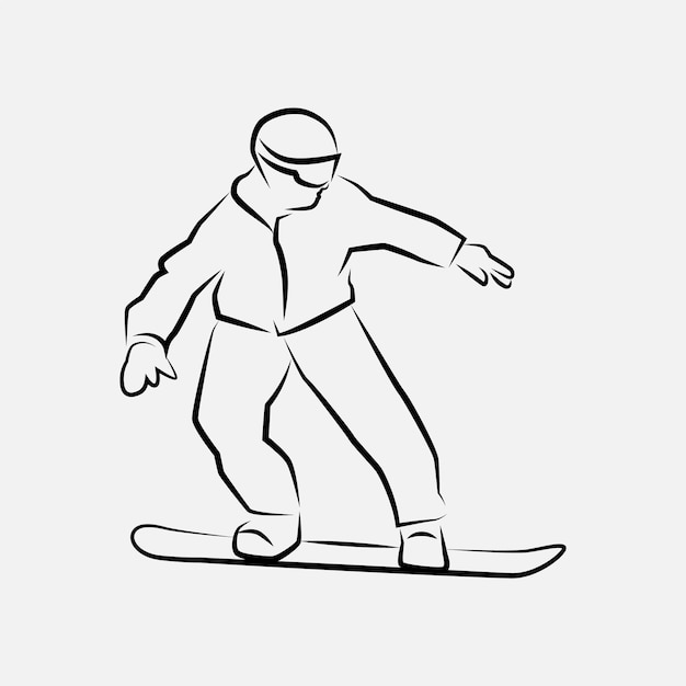 snowboarder line art logo design