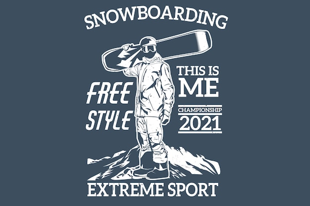 Snowboarding freestyle extreme sport silhouette design