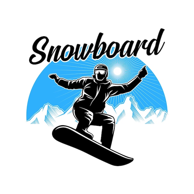 Snowboarding Logo design Ski sports logo illustration vector