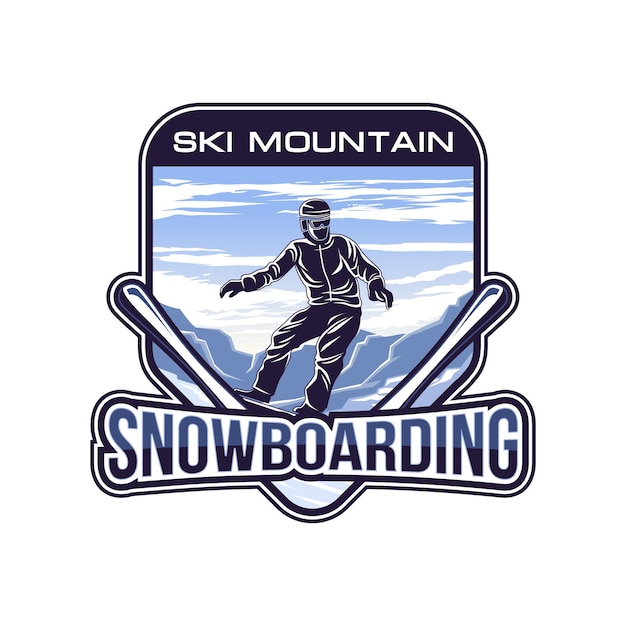 Snowboarding Logo design Ski sports logo illustration vector