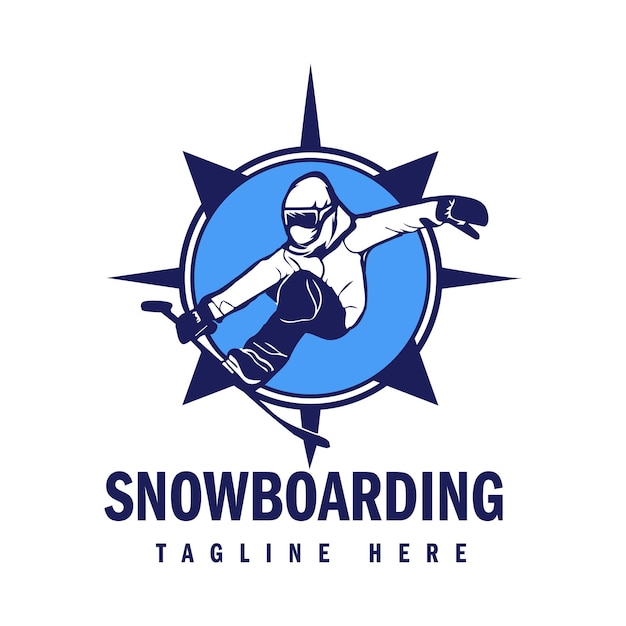 Snowboarding logo design vector illustration