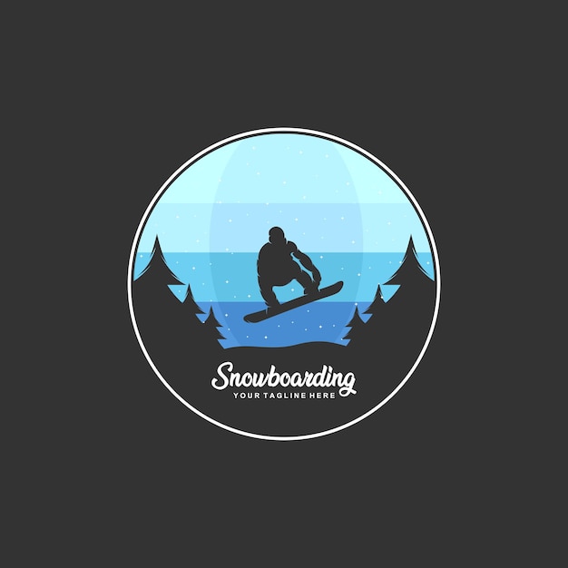 Snowboarding logo  vector illustration Template