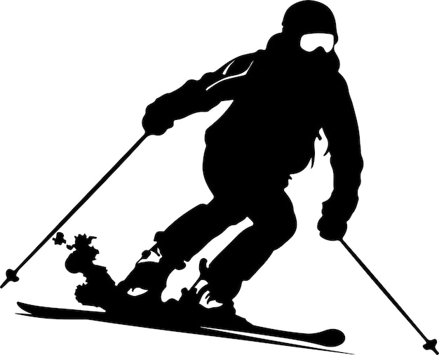 Vector snowboarding silhouette vector illustration