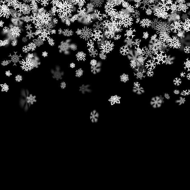 Snowfall background with snowflakes