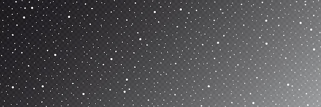 Snowfall on transparent background winter vector background panoramic