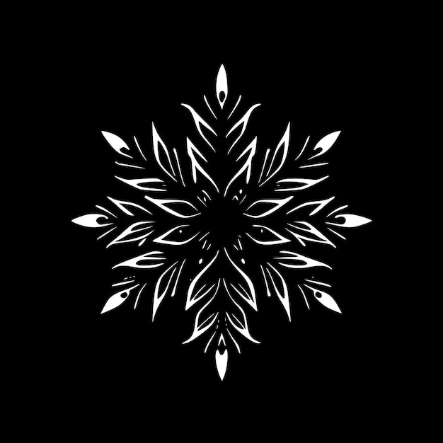 Snowflake Black and White Vector illustration