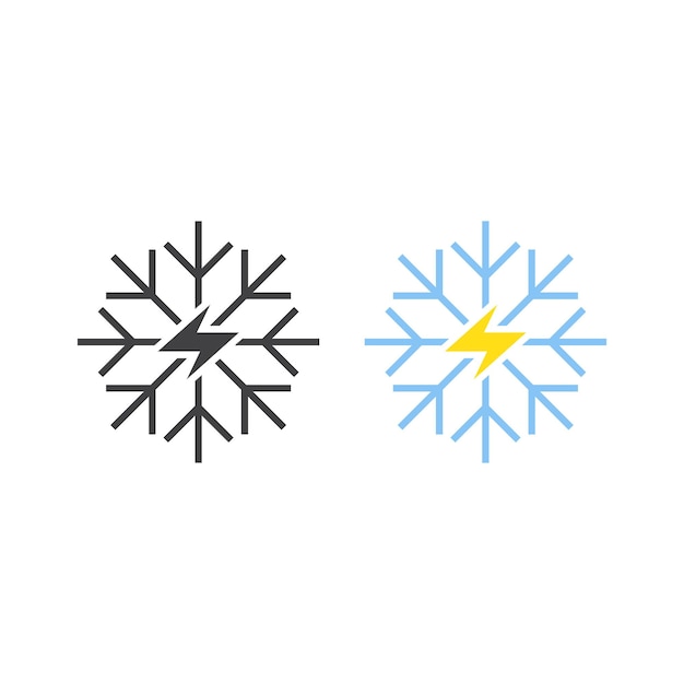 Snowflake energy, cold energy. Vector logo icon template