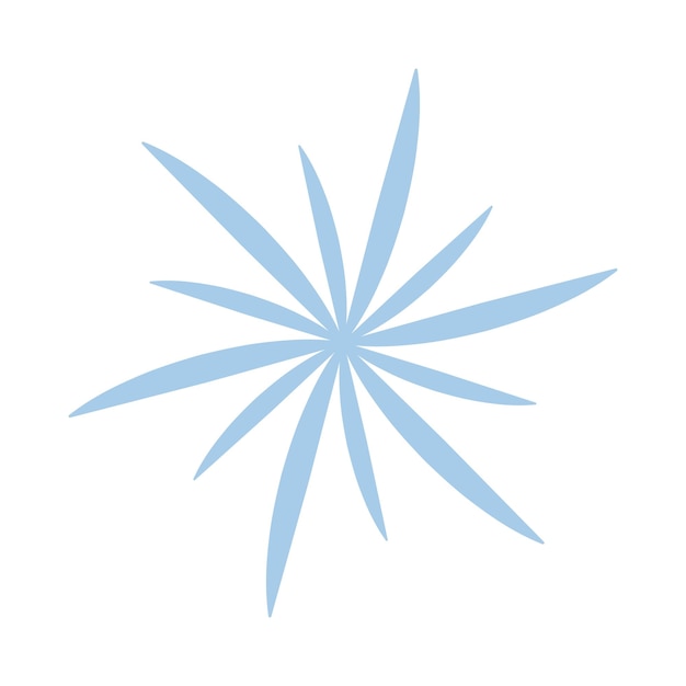 Snowflake icon. Editable isolated vector icon in blue on a transparent background. Trendy contour symbols for mobile apps and website design