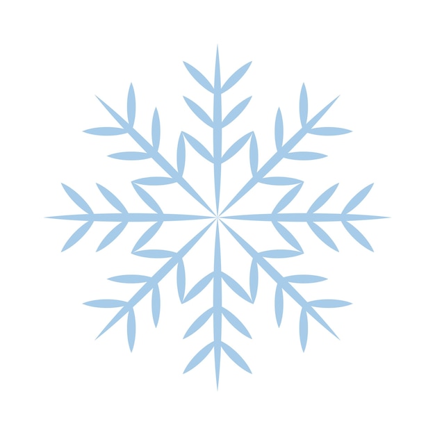 Snowflake icon. Editable isolated vector icon in blue on a transparent background. Trendy contour symbols for mobile apps and website design