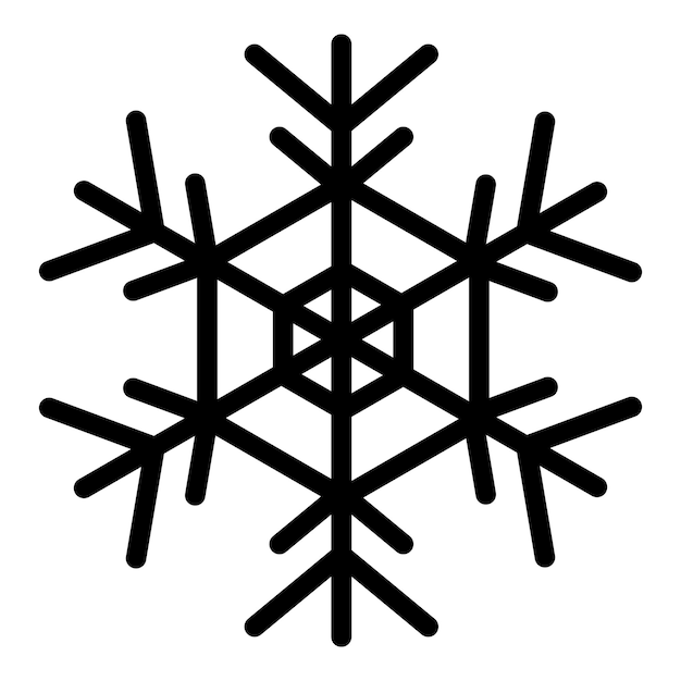 Snowflake icon Outline snowflake vector icon for web design isolated on white background