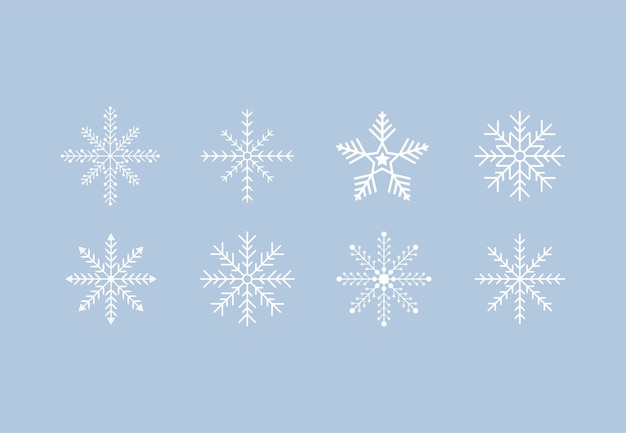 Snowflake icon or sign symbol collection Vector illustration