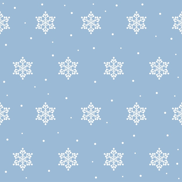 Vector snowflake seamless pattern background for design winter wallpaper