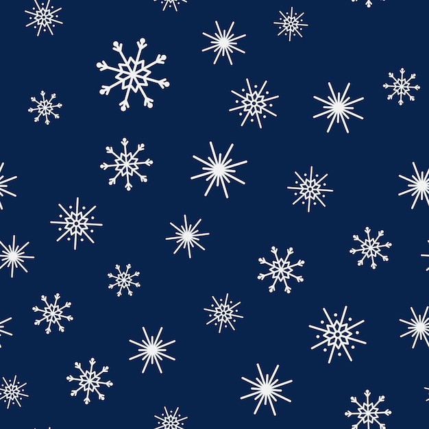 Snowflake seamless pattern New Year Vector illustration