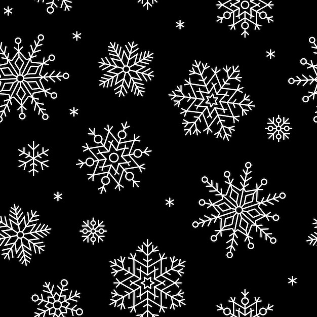 Snowflake seamless pattern vector illustration Winter background repeat ornament with snow flakes