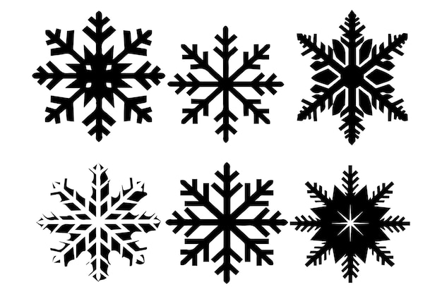 snowflake silhouettes white background