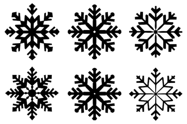 snowflake silhouettes white background