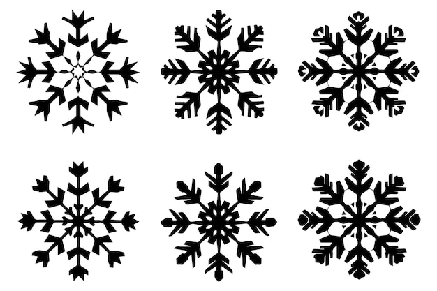 snowflake silhouettes white background