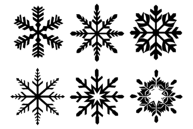 snowflake silhouettes white background