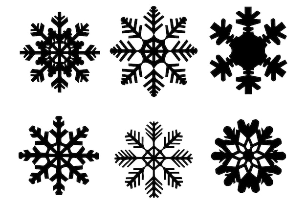 snowflake silhouettes white background