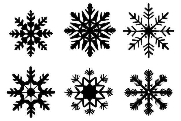 snowflake silhouettes white background