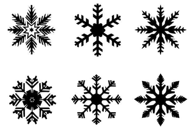 snowflake silhouettes white background