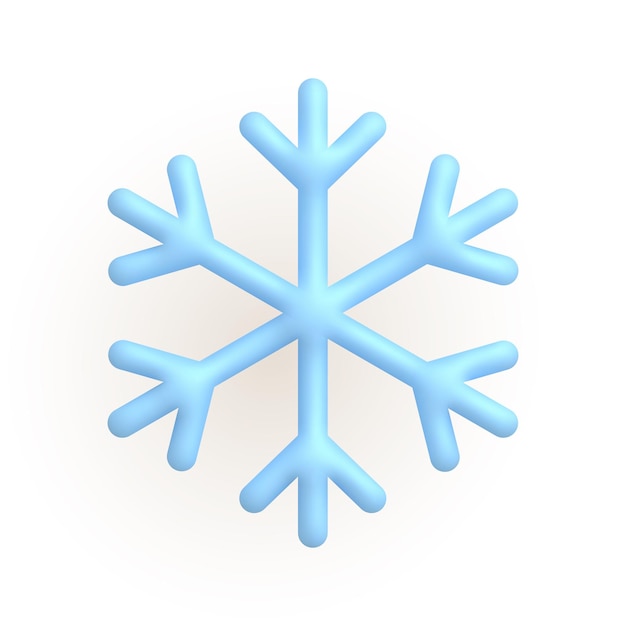 Snowflake snow Cute weather realistic icon 3d cartoon vector illustration