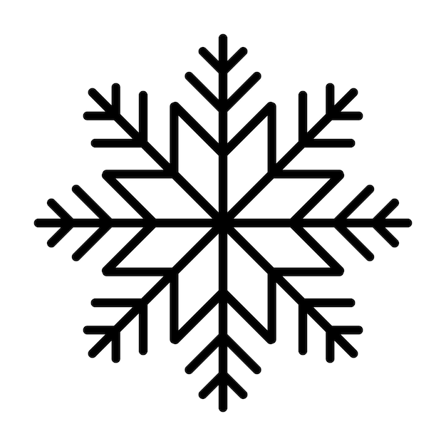 Snowflake Snowflake icon Simple snowflake icon in line style design Snow snowflake symbol Vector illustration