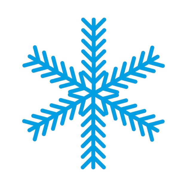 Snowflake symbol blue silhouette isolated on white background