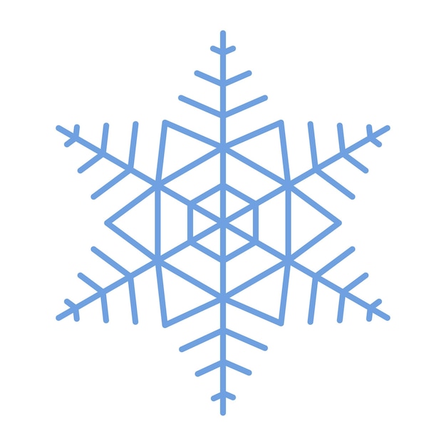 Snowflake vector icon Christmas and winter theme Simple flat illustration on white background