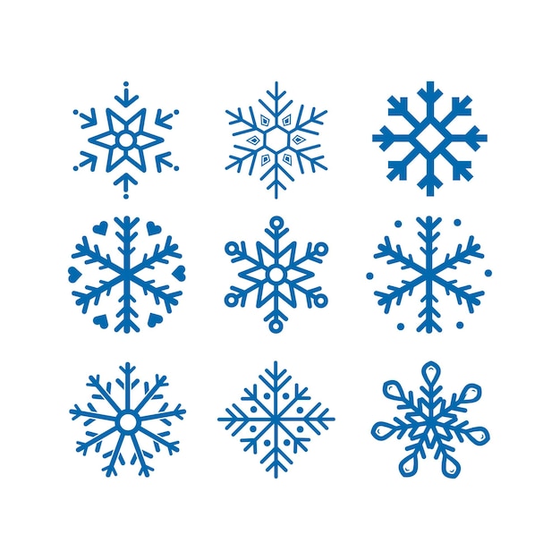 Snowflake Vectors. Isolation by background.