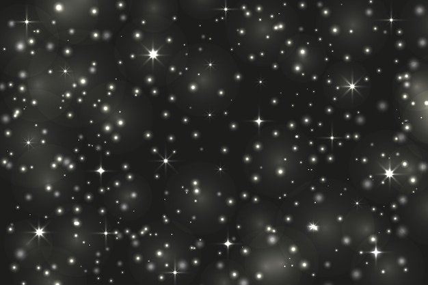 Snowflakes on a black background Vector Christmas or New Year background Overlay