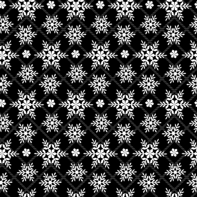 Vector snowflakes on black cell background