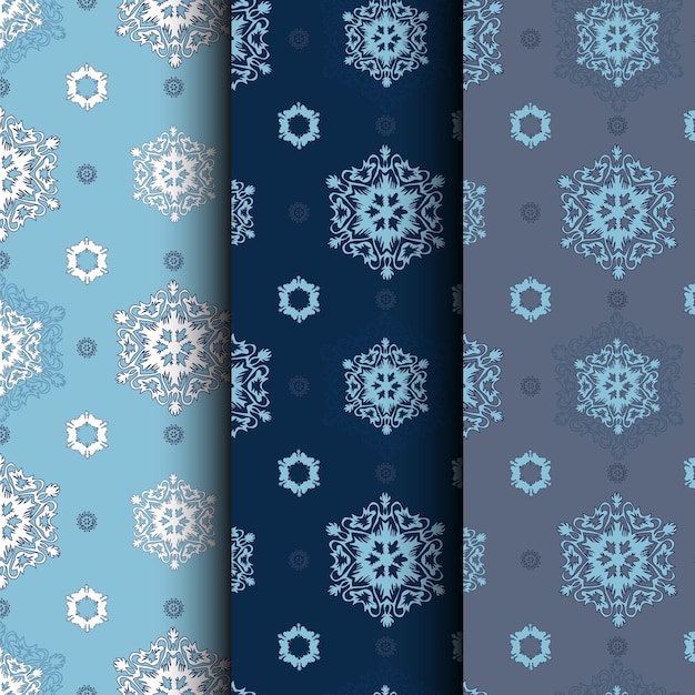 Snowflakes on a blue background patern