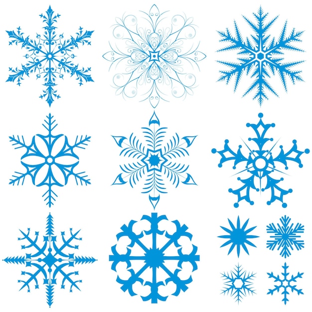 Snowflakes collection, element for design, vector illustration