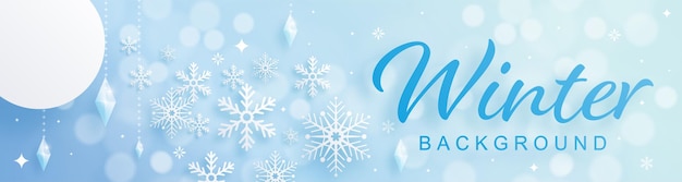 Snowflakes design for winter with snowflakes paper cut style on color background