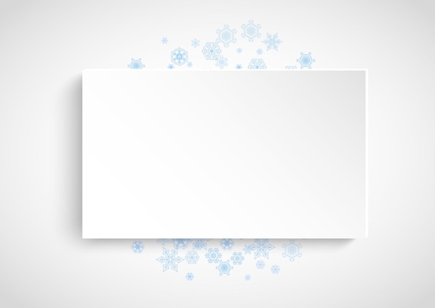 Snowflakes frame on white paper background