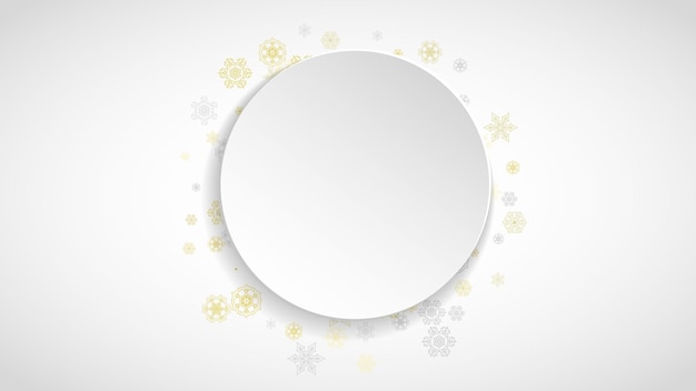 Snowflakes frame on white paper background