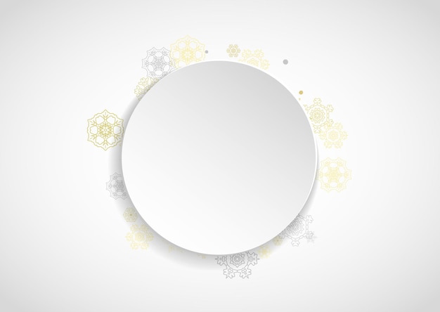 Snowflakes frame on white paper background