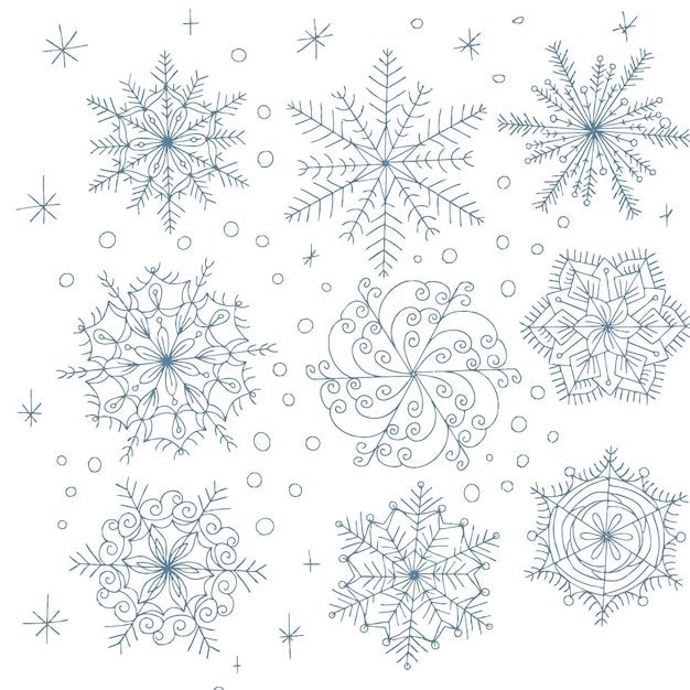 Snowflakes ice snow symmetrical patterns polyhedral round holiday winter new year christmas