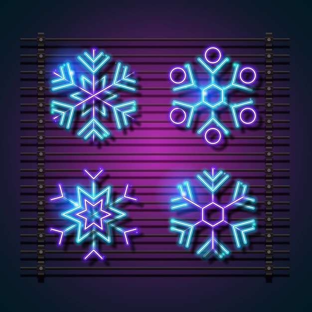 Snowflakes icon collection Vector Christmas and New Year decoration elements