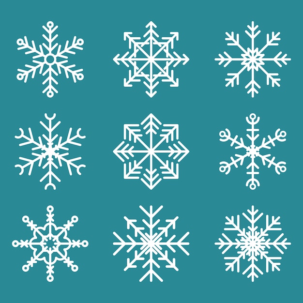 snowflakes icon set