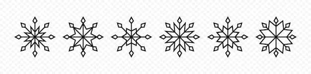 Snowflakes isolated icons Snowflake icons set Snow crystal Snowflakes template Isolated vector graphic