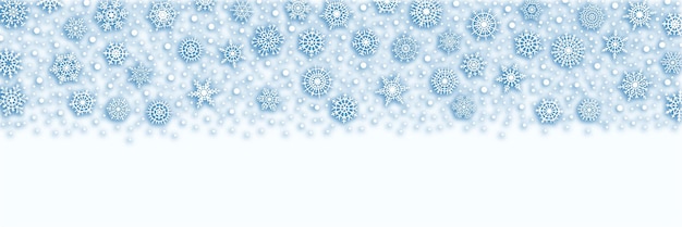 Snowflakes on a light background winter frame