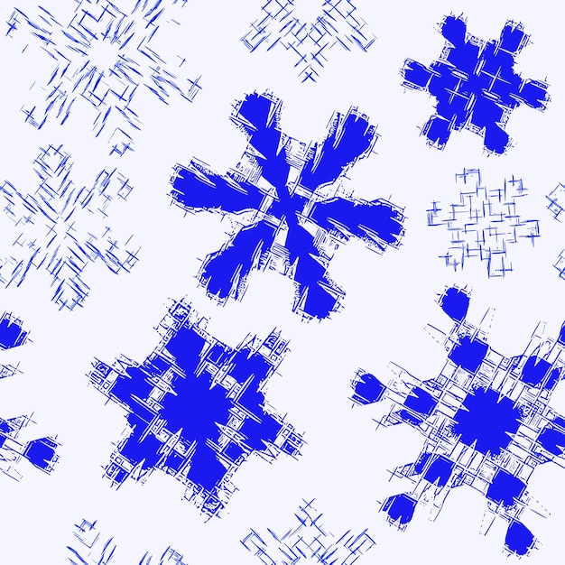 Snowflakes seamless pattern New Year background