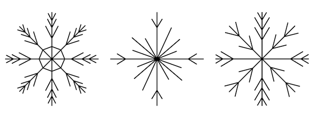 Snowflakes Sketch A set of fragile crystals of intricate shape Snow flakes