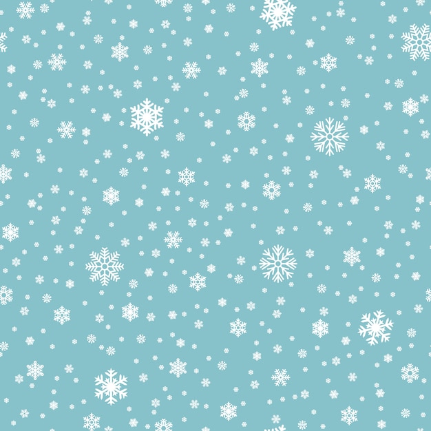 Snowflakes vector seamless pattern. Seamless pattern christmas snowfall, winter snowflake illustration