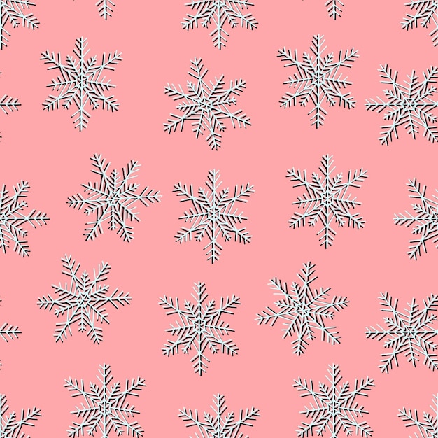 Snowflakes vector seamless pattern Winter background for cards invitations and wrapping paper